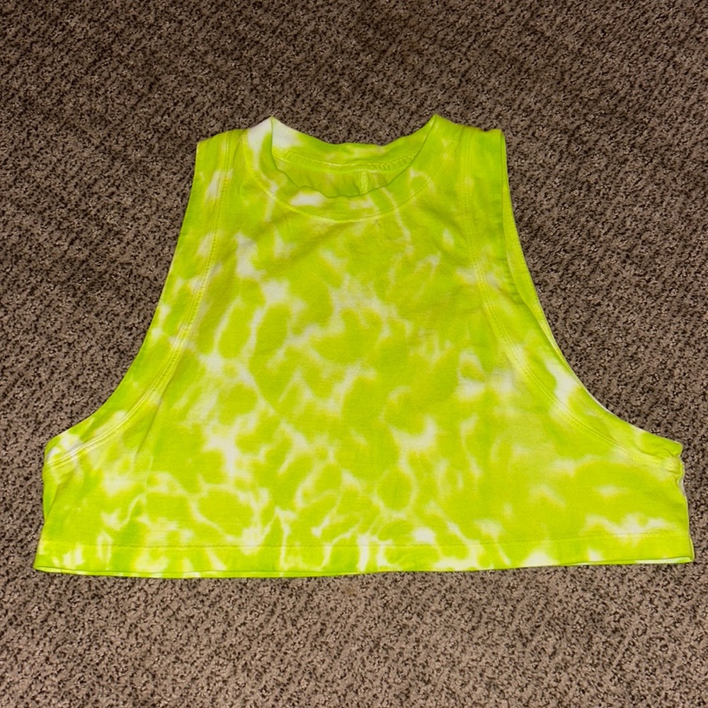 lululemon lime green tie die tank